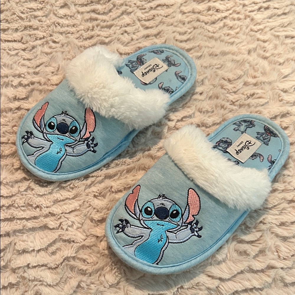 Disney Light Blue Stitch Kids Slippers